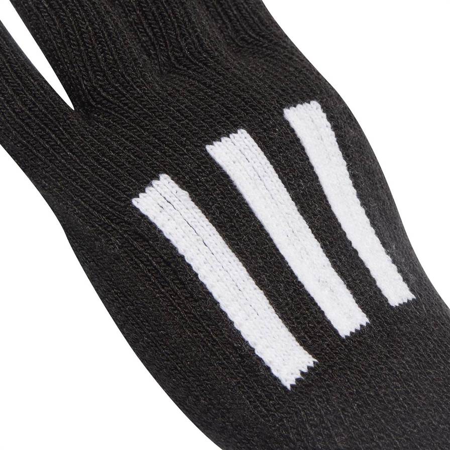 adidas 3 Stripe Conductive Gloves Black