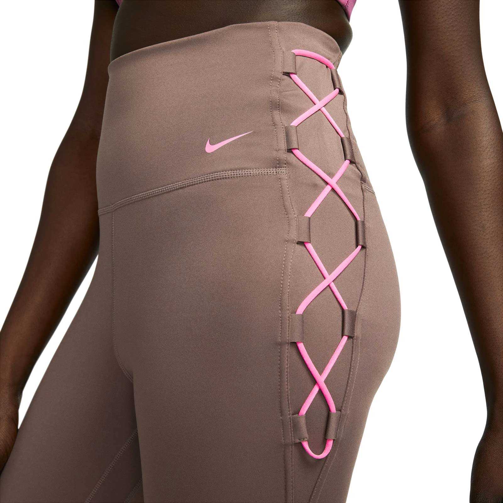 NIKE ONE WOMENS HIGH-WAISTED 7/8 LACE-UP LEGGINGS