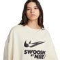 Nike Sportswear Womens Oversized Fleece Crew-Neck Sweatshirt