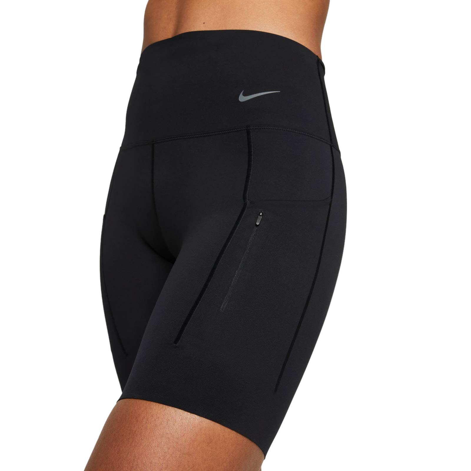 NIKE GO WOMENS FIRM-SUPPORT HIGH-WAISTED 8" BIKER SHORTS WITH POCKETS