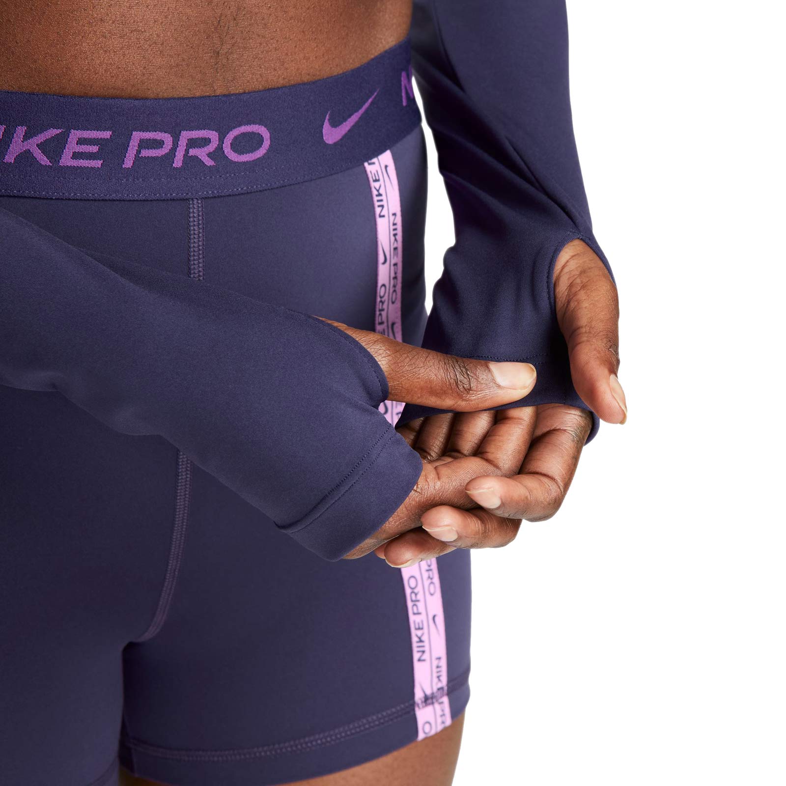 NIKE PRO DRI-FIT WOMENS CROPPED LONG-SLEEVE TOP