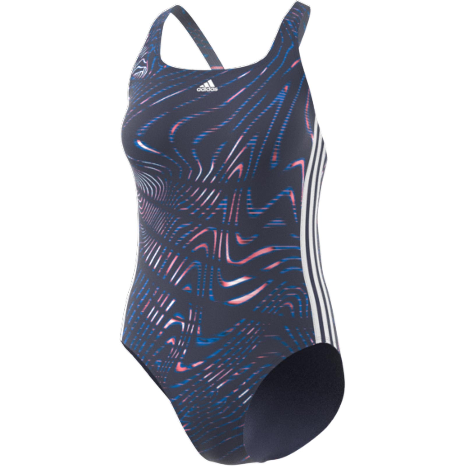 adidas Womens Souleaf Graphic 3-Stripes Swimsuit