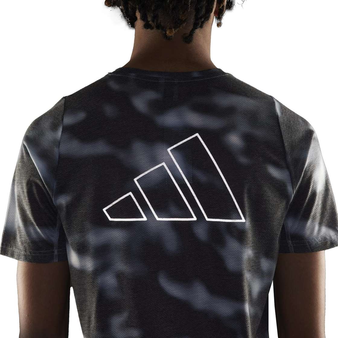 adidas Run Icons 3-Bar Allover Print Mens T-Shirt