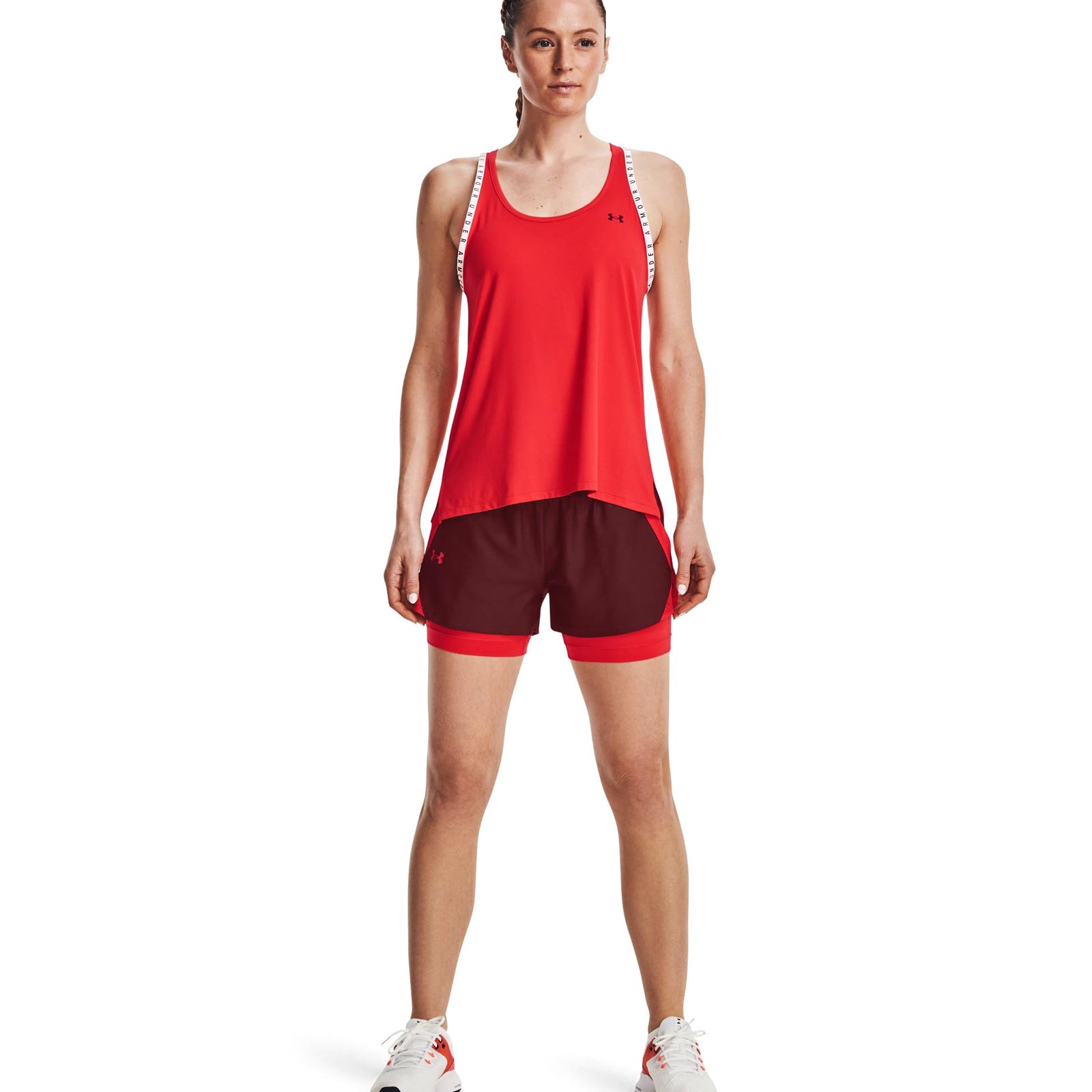 UNDER ARMOUR WOMENS PLAY UP 2-IN-1 SHORTS