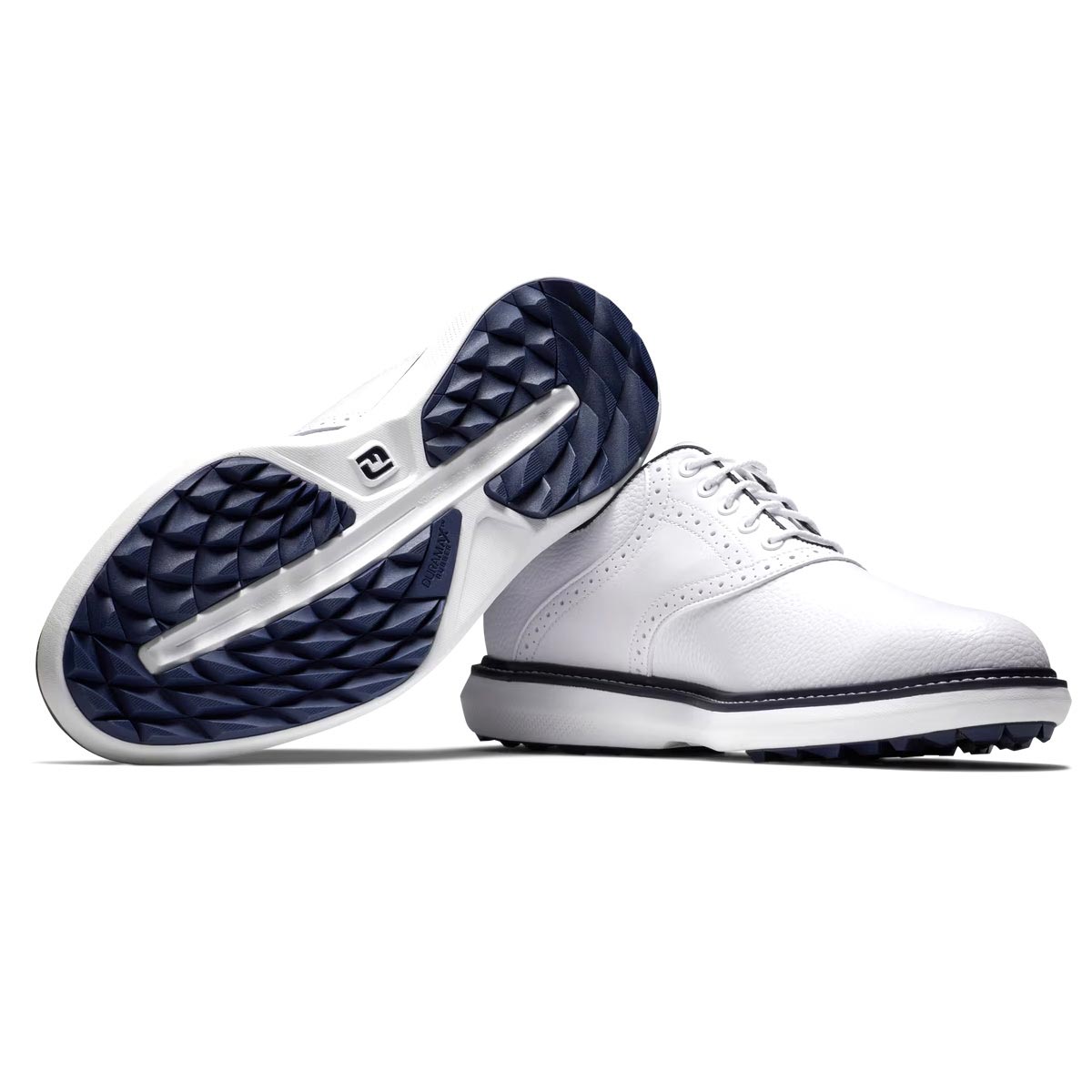 FOOTJOY TRADITIONS SPIKELESS SADDLE WHITE MENS GOLF SHOES