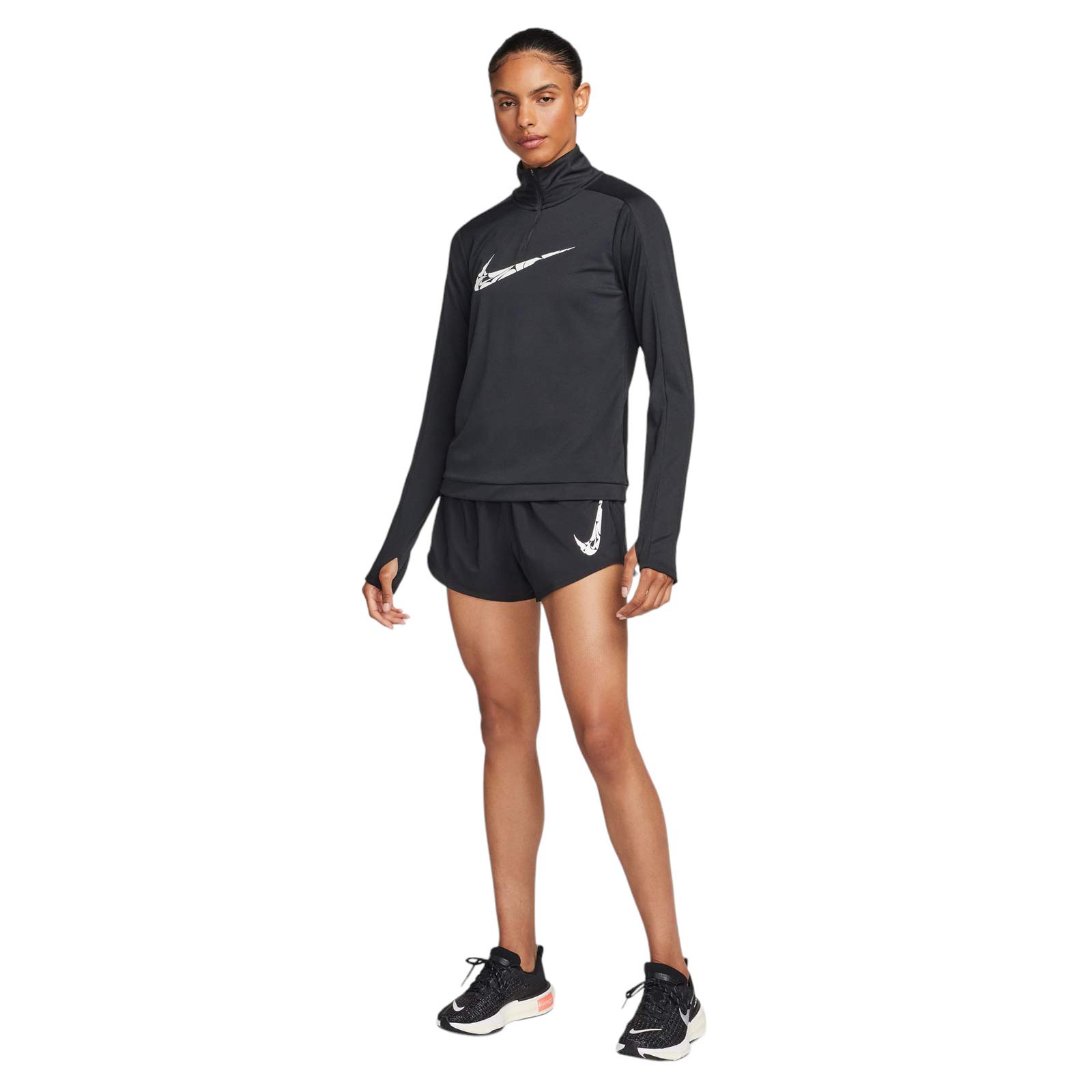 NIKE ONE SWOOSH WOMENS DRI-FIT RUNNING MID-RISE BRIEF-LINED SHORTS